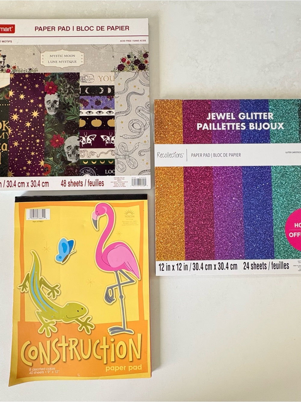 Lot of 3 Scrapbooking Paper Pad 12”x12” 9”x12” Craft Smart Etc. Mixed Bundle